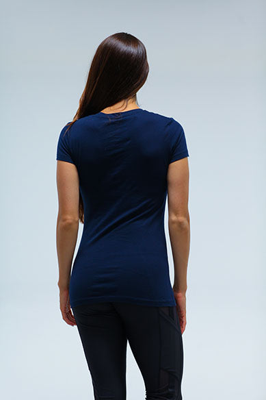 Western Navy Women V Neck Tee