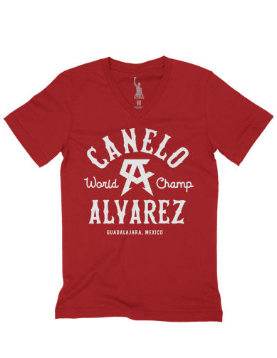 Western Red Women V Neck Tee